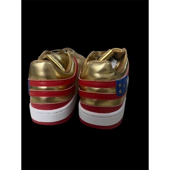 Trump Sneakers Men's Gold Patriotic Sneakers Size 7 - Picture 5 of 16